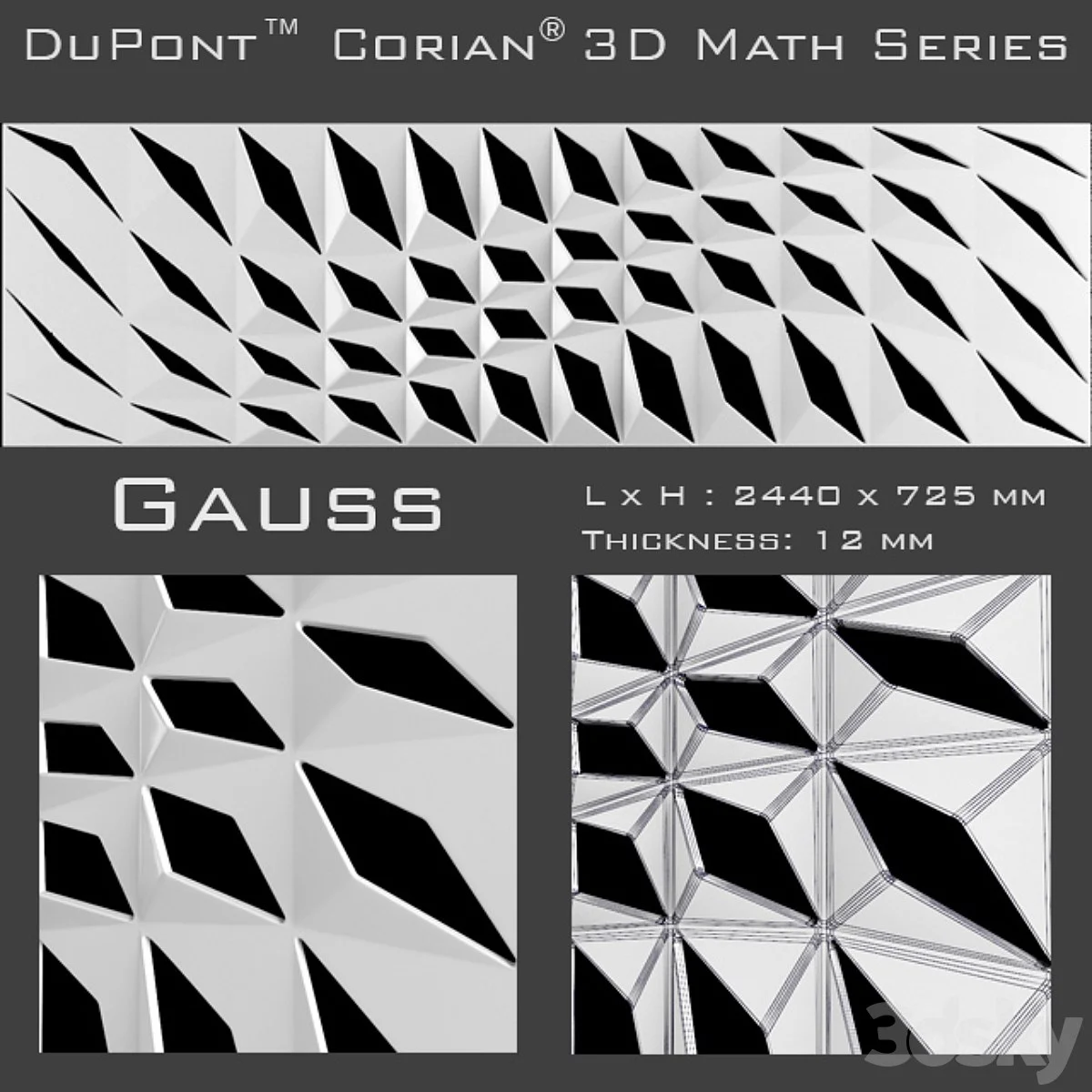 3D Panel Corian Gauss